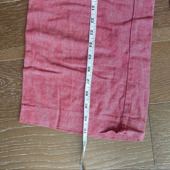 Express Linen & Cotton Summer Capri Pant | Red | 4 Small - Picture 4 of 5